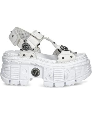 New Rock 100Mm Studded Platform Sandals - White