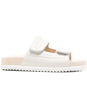 SERGIO MORETTI FIRENZE Quilted Touch-Strap Sandals - White