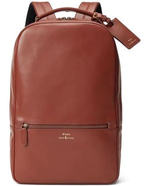 Polo Ralph Lauren Sac À Dos En Cuir À Fermeture Zippée - Red