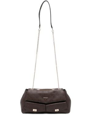 Guess Logo-Embossed Chain-Strap Shoulder Bag - White