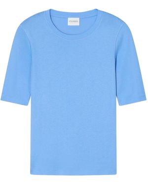 Closed Crew-Neck Short-Sleeve T-Shirt - Blue
