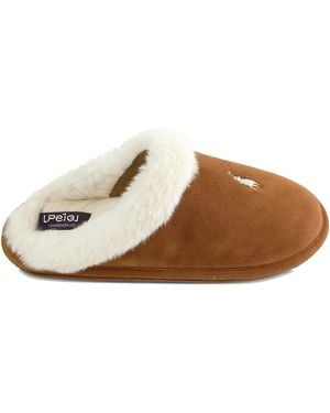 Polo Ralph Lauren Fur Logo Slippers - Brown