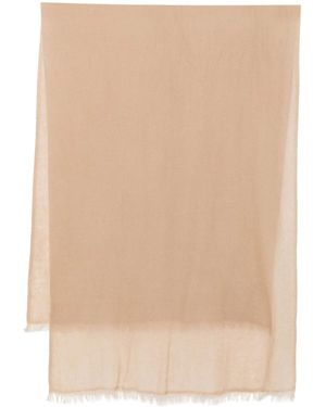 N.Peal Cashmere Soft Knitted Scarf - Natural