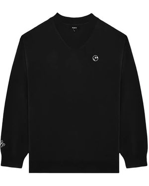 Malbon Golf X Jesper Parnevik V-Neck Jumper - Black