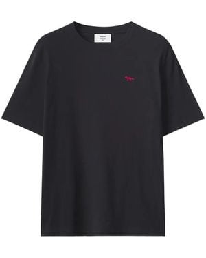 Maison Kitsuné Profile Fox T-Shirt Met Patch - Blauw