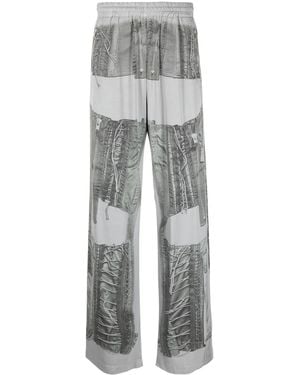 DIESEL Lace-Up Print Trousers - Grey