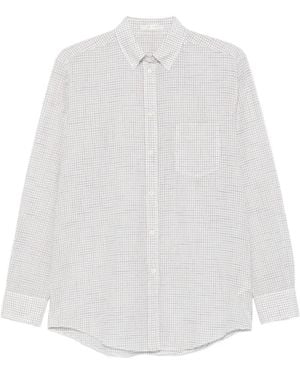The Row Dalan Check-Pattern Long-Sleeve Shirt - White