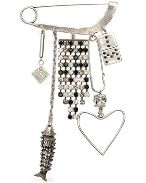 Isabel Marant Abby Brooch With Pendants Accessories - White