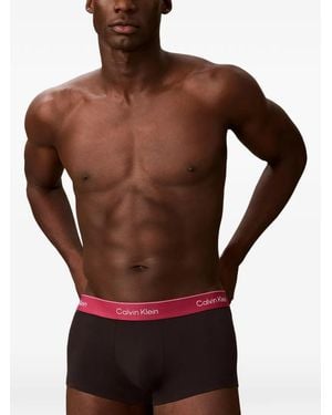 Calvin Klein Logo-Waistband Trunks (Set Of Three) - Brown