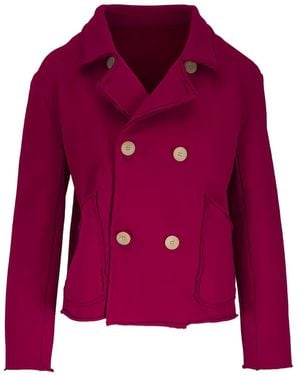 Frank & Eileen Belfast Double-Breasted Crop Jacket - Red