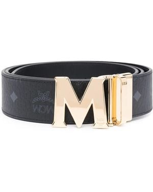 MCM Cinturón Claus Reversible - Negro