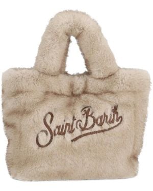 MC2 Saint Barth Mini Vanity Faux-Fur Tote Bag - Natural