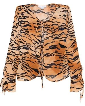 Never Fully Dressed Animal Cail Top - Orange