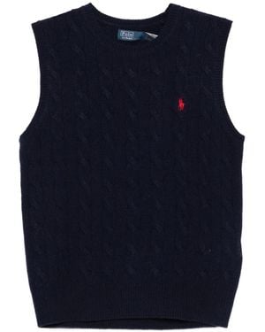 Polo Ralph Lauren Cable-Knit Sleeveless Vest - Blue