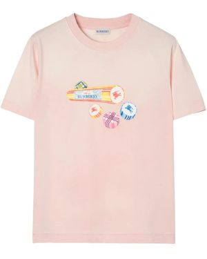 Burberry Candy Rock Cotton T-Shirt - Pink
