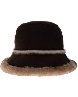 EMU Shearling-Trim Bucket Hat - Black