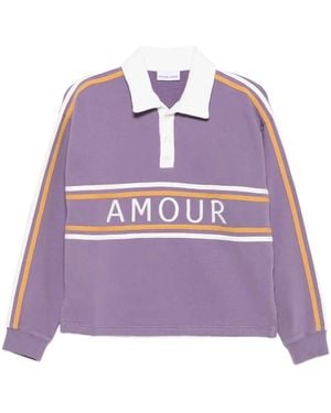 Maison Labiche ストライプディテール ポロシャツ - パープル