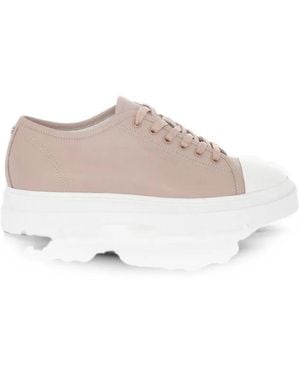 Woolrich Hammered Leather Chunky Trainers - Pink