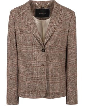 Kiton Prince Of Wales Checked Blazer - Brown