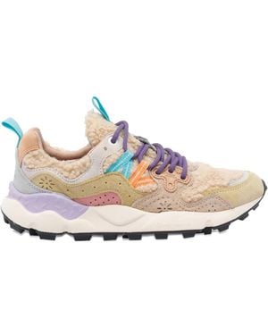 Flower Mountain Yamano 3 Round-Toe Trainers - Pink