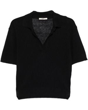 Barena V-Neck Knitted T-Shirt - Black