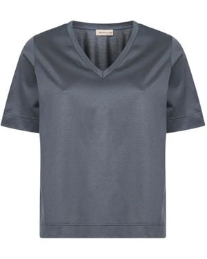 Blanca Vita T-Shirt Met V-Hals - Blauw