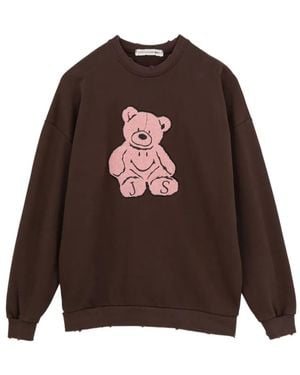 Joshua Sanders Distressed-Pullover Mit Teddy-Patch - Braun