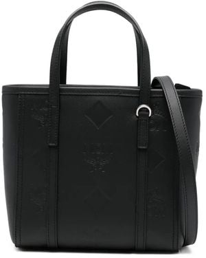 MCM Logo-Embossed Tote Bag - Black