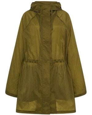 Another Tomorrow Adjustable-Waist Hooded Coat - Green