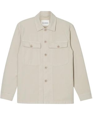 Closed Double-pocket Shirt Jacket - White