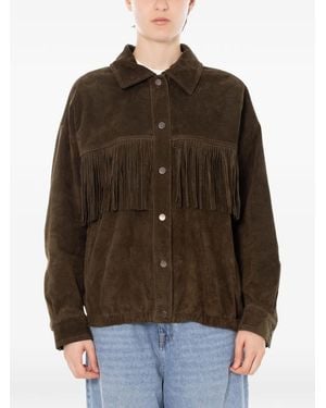 ViCOLO Veste En Daim À Franges - Brown