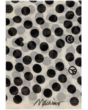 Moschino Polka-Dot Pattern Scarf - Black