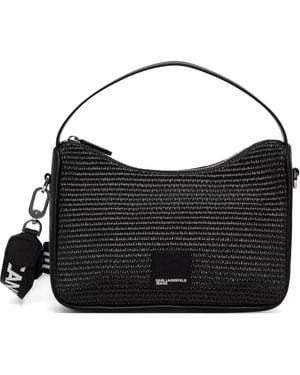 KARL LAGERFELD Logo-Patch Cross Body Bag - Black