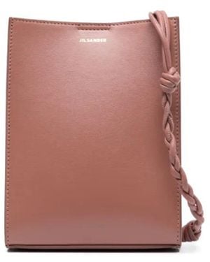Jil Sander Small Tangle Leather Crossbody Bag - White