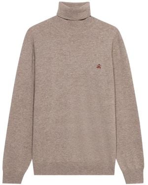 Brooks Brothers Lambswool Logo-Embroidered Jumper - Natural