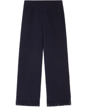 Alanui Fringe-Detail Trousers - Blue