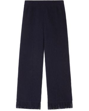 Alanui Fringe-Detail Trousers - Blue