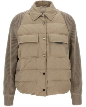 Brunello Cucinelli Quilted Padded Jacket - Natural