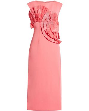 Acler Pleat-Embellished Midi Dress - Pink