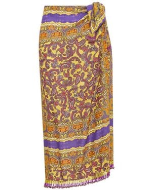 Maliparmi Paisley-Print Midi Skirt - White