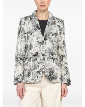 Avant Toi Printed Button-fastening Blazer - Grey