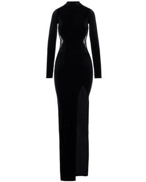 ROSERRY Sydney Lace-insert Velvet Maxi Dress - Black