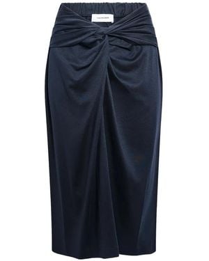 Yves Salomon Draped Skirt - Blue