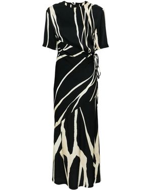 Nanushka Striped Crepe Midi Dress - Black