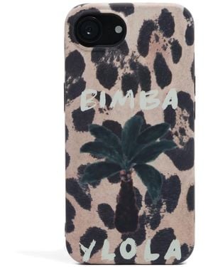 Bimba Y Lola Iphone 16 E Animal-Print Phone Case - Gray