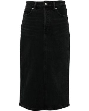 Alexander Wang Appliqué Denim Midi Skirt - Black