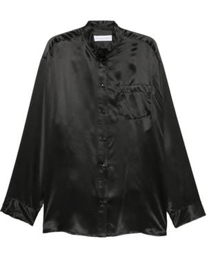 Marie Adam-Leenaerdt Chemise Oversize À Fini Satiné - Black