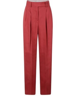 Alberta Ferretti Pleated Wide-Leg Pants - Red
