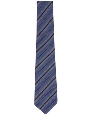 Kiton Diagonal-Stripe Tie - Blue