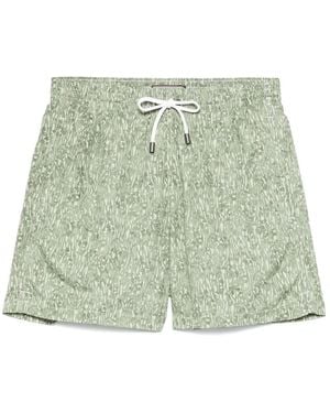 Canali フローラル トランクス水着 - グリーン
